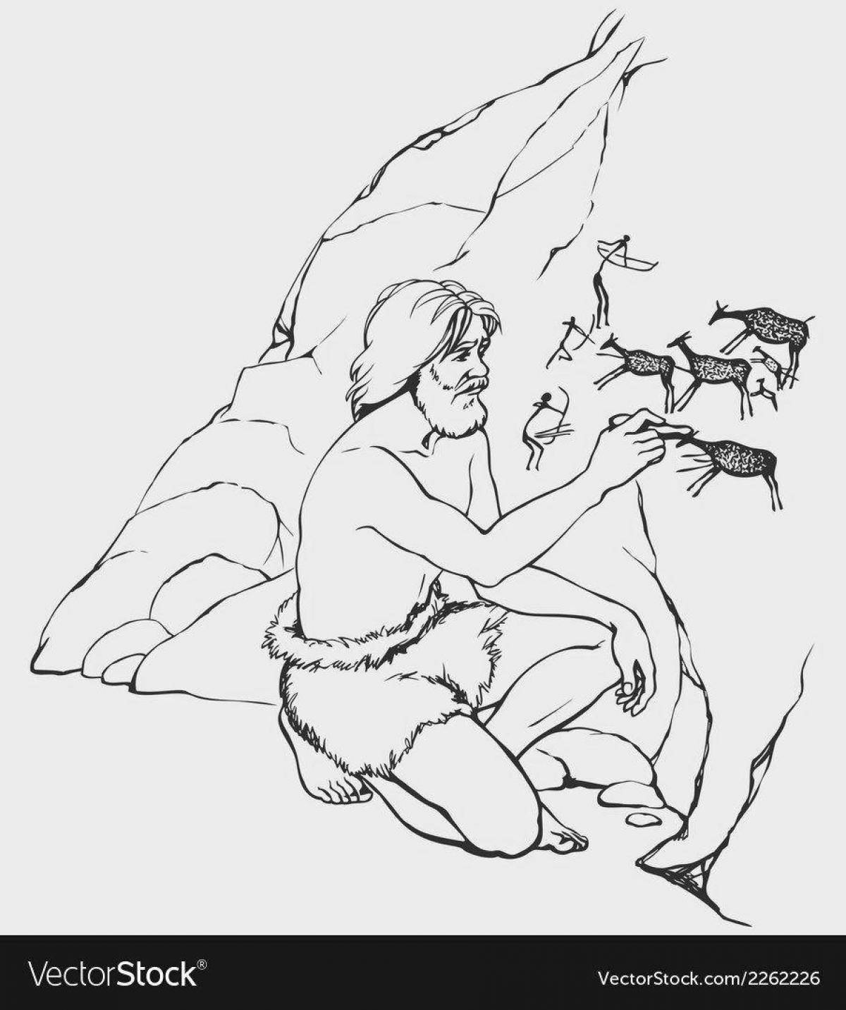 Exciting coloring pages of prehistoric professions