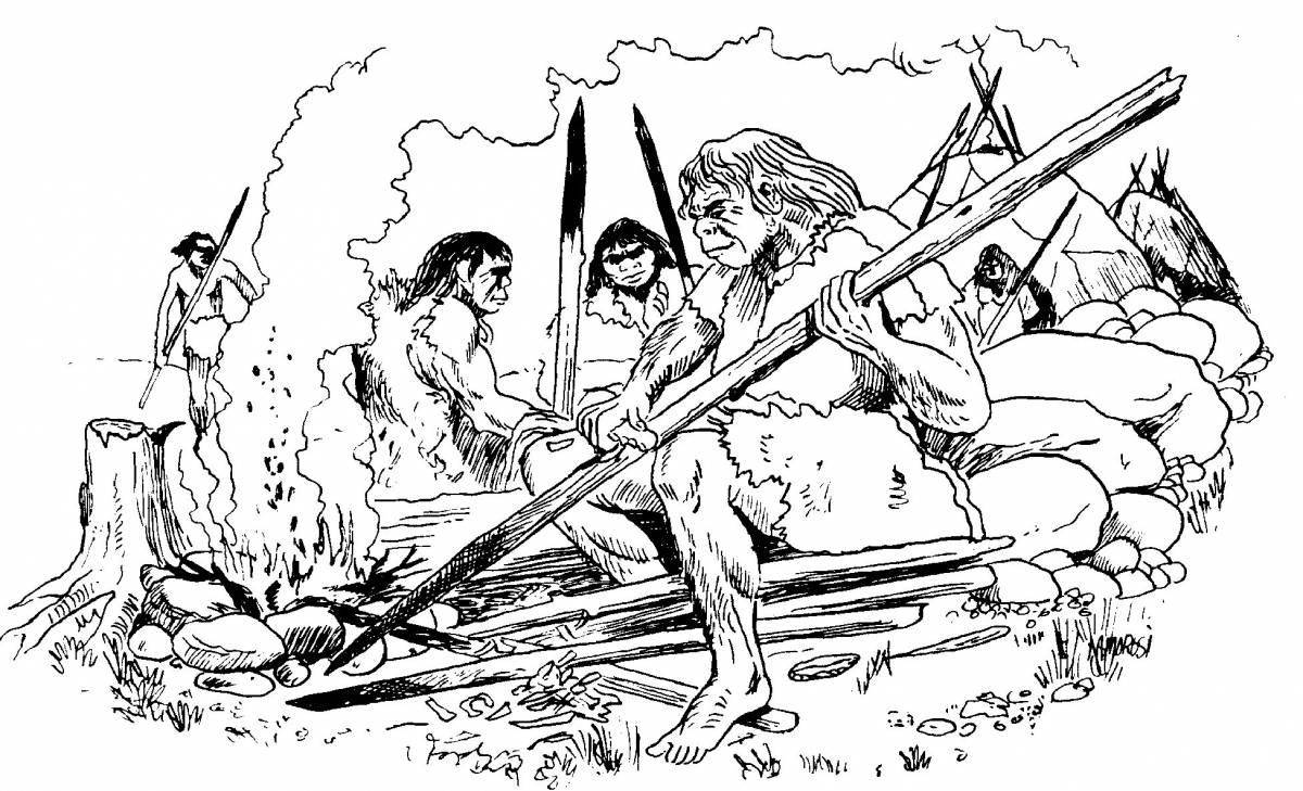 Coloring page amazing prehistoric activities