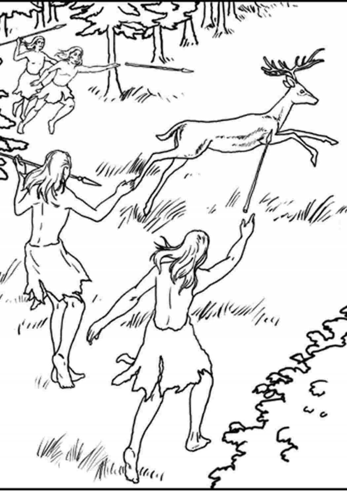 Glorious prehistoric professions coloring book