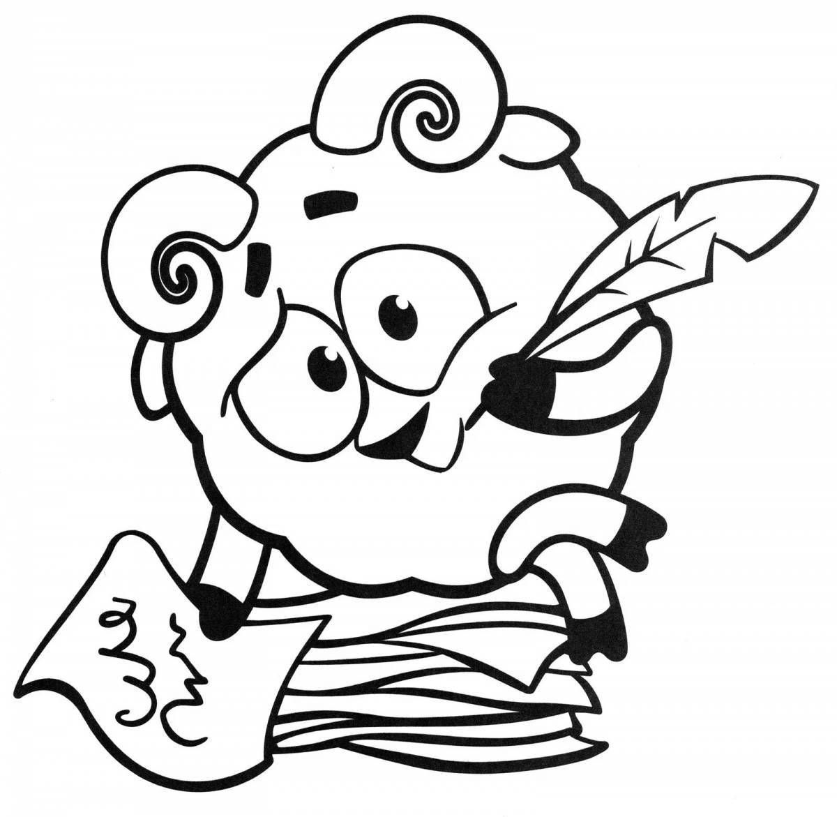 Photo Colored barash and nyusha coloring book