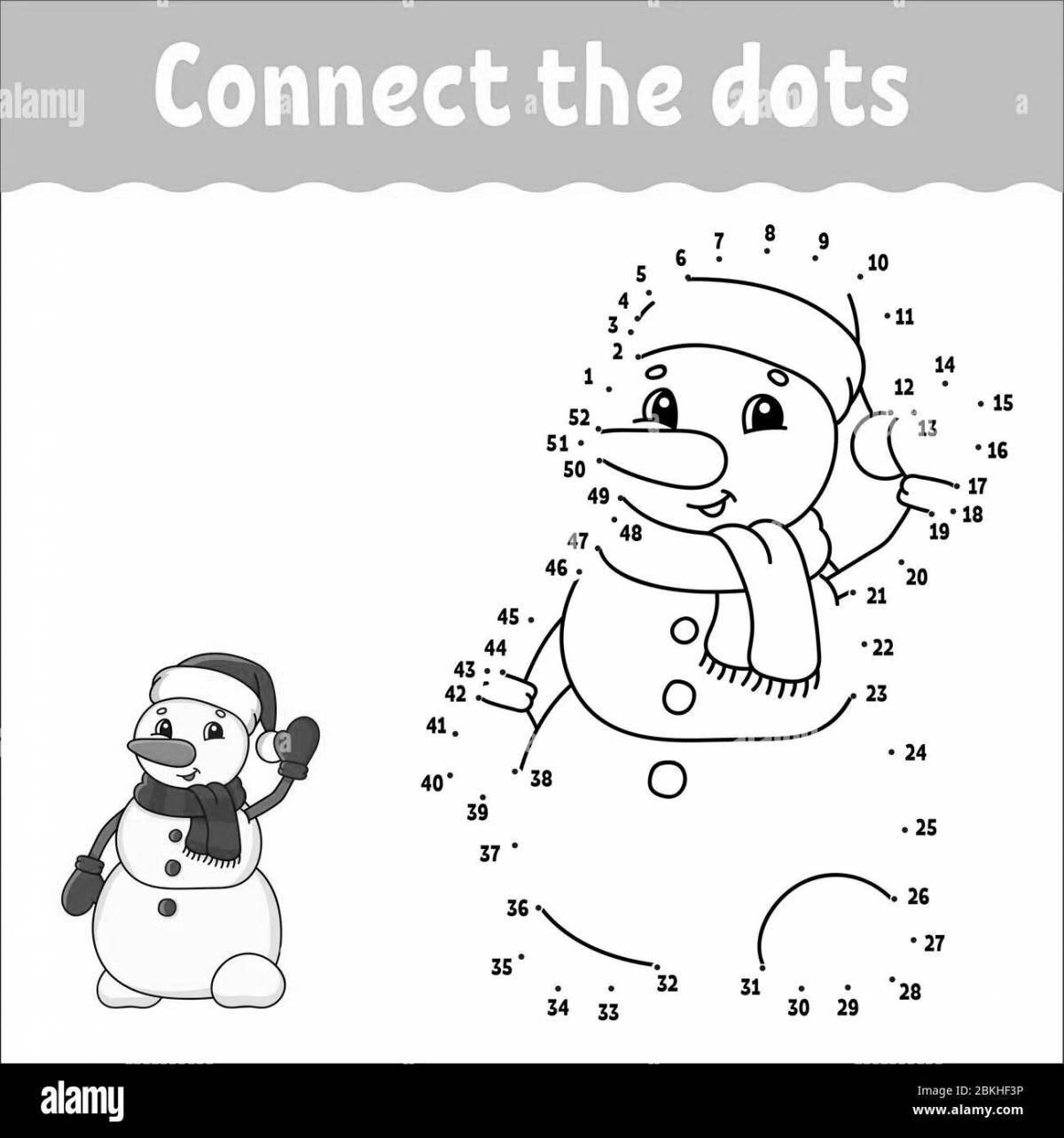 Luminous snowman coloring by numbers