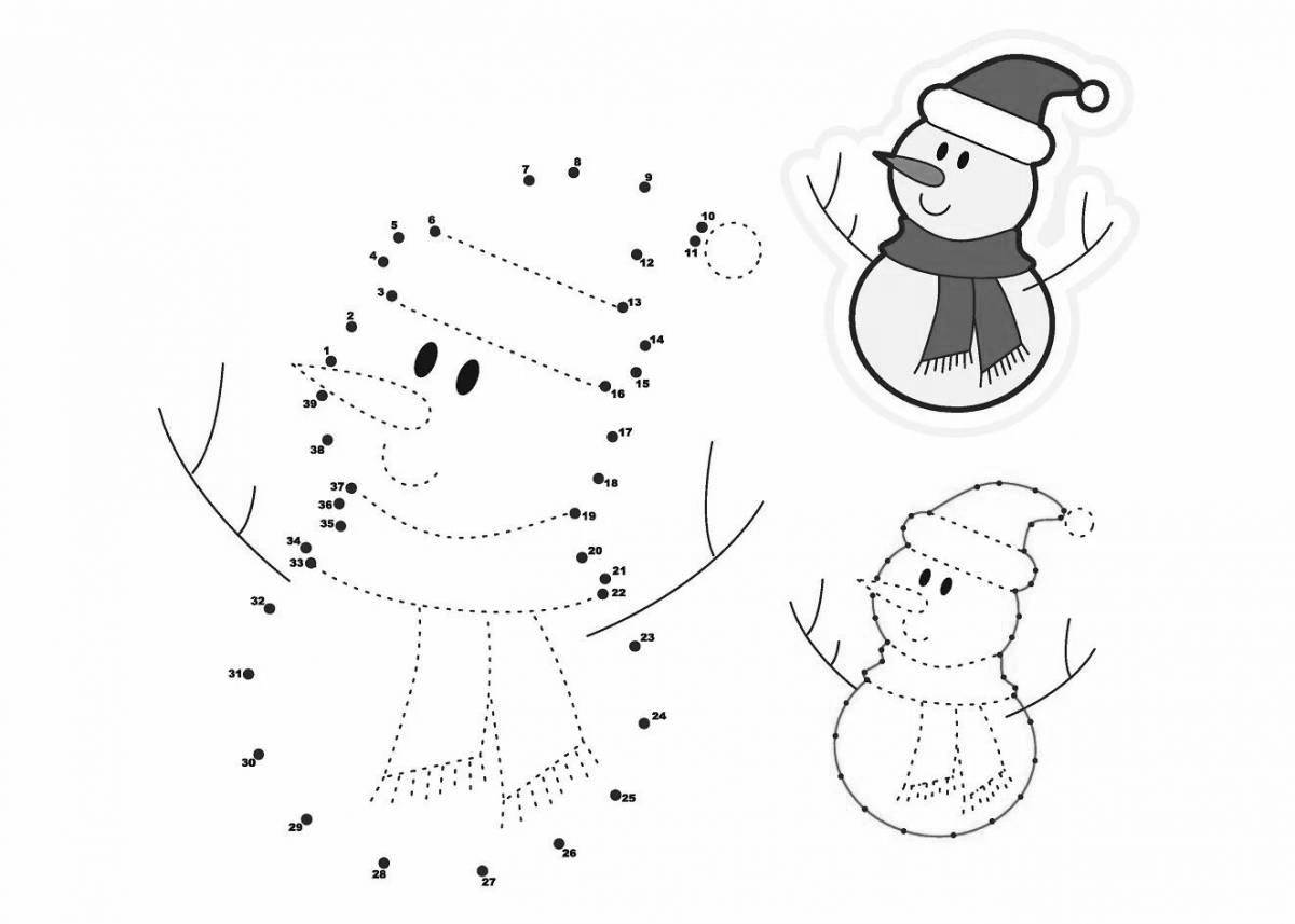 Animated snowman coloring by numbers