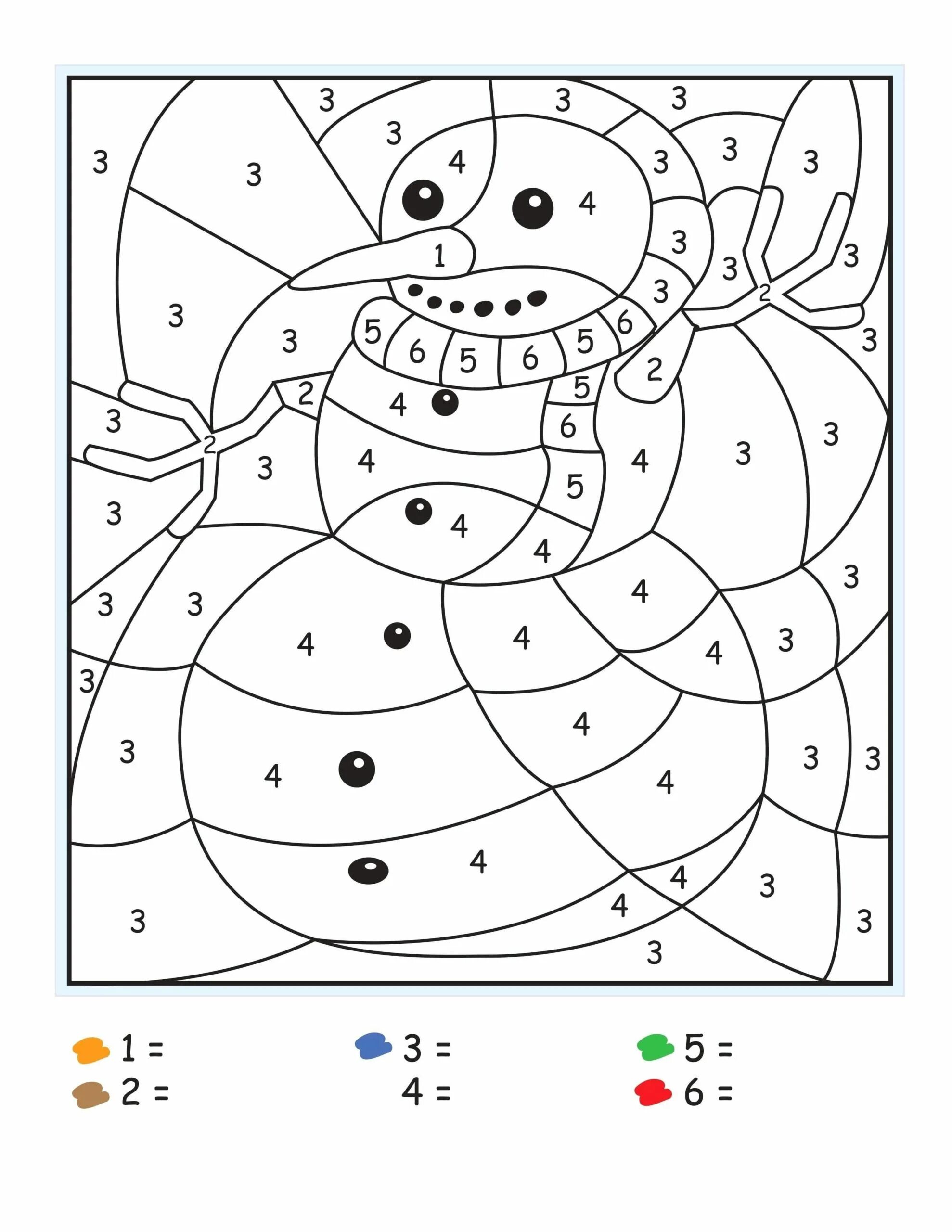 By numbers snowman #2