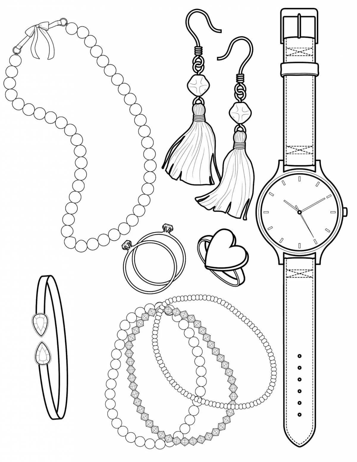 Gorgeous accessories for girls coloring book