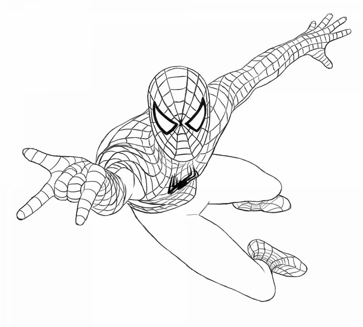 Привлекательная раскраска человек-паук фото