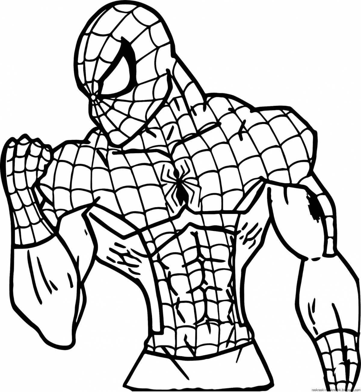 Комическая раскраска человек-паук фото