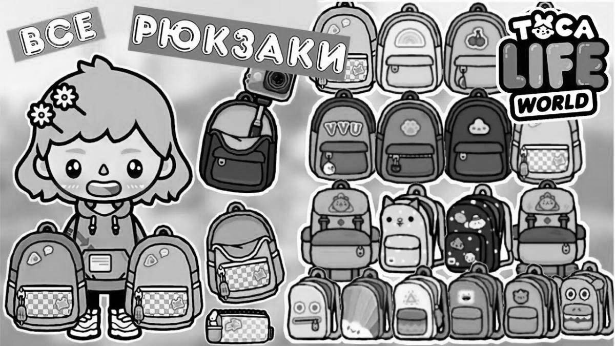 Coloring toka nice backpack