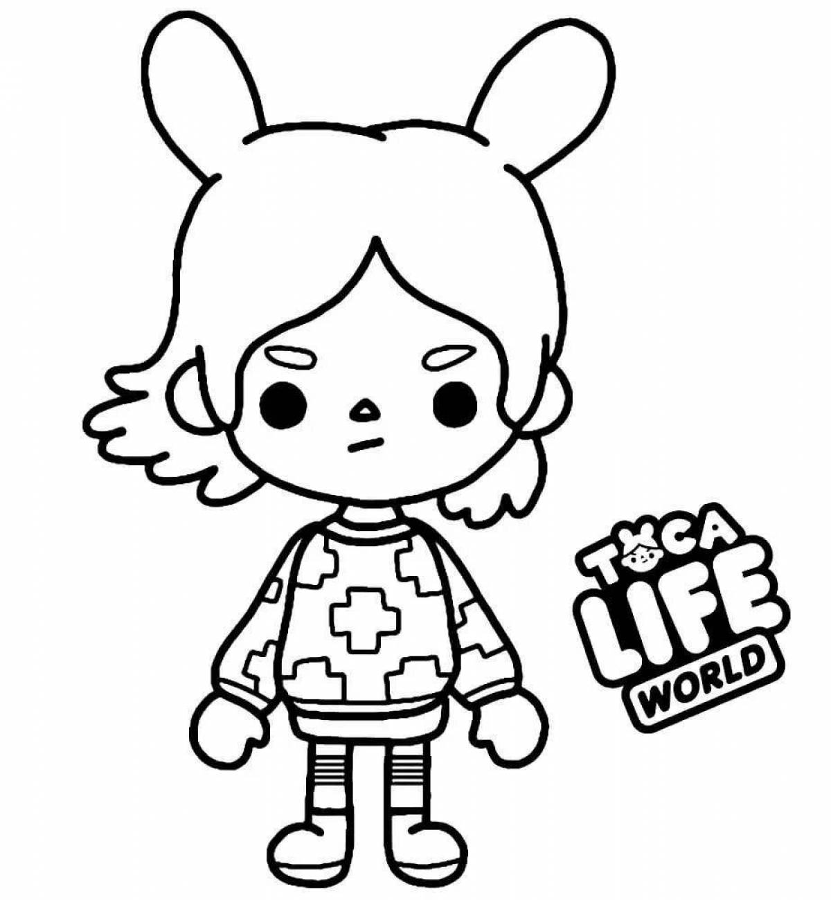 Toka fancy backpack coloring page