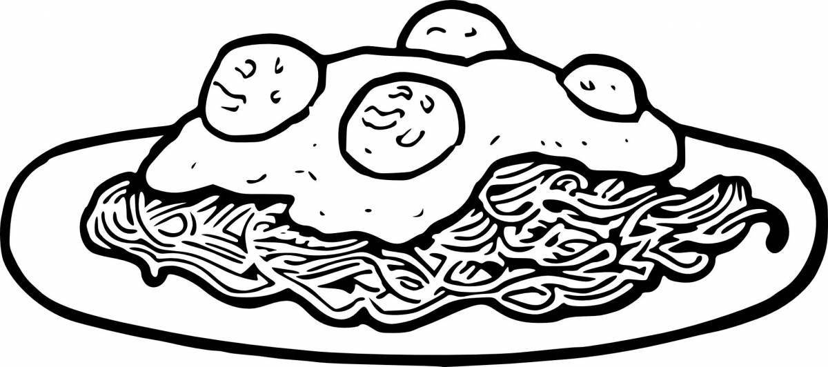 Healthy food plate coloring page