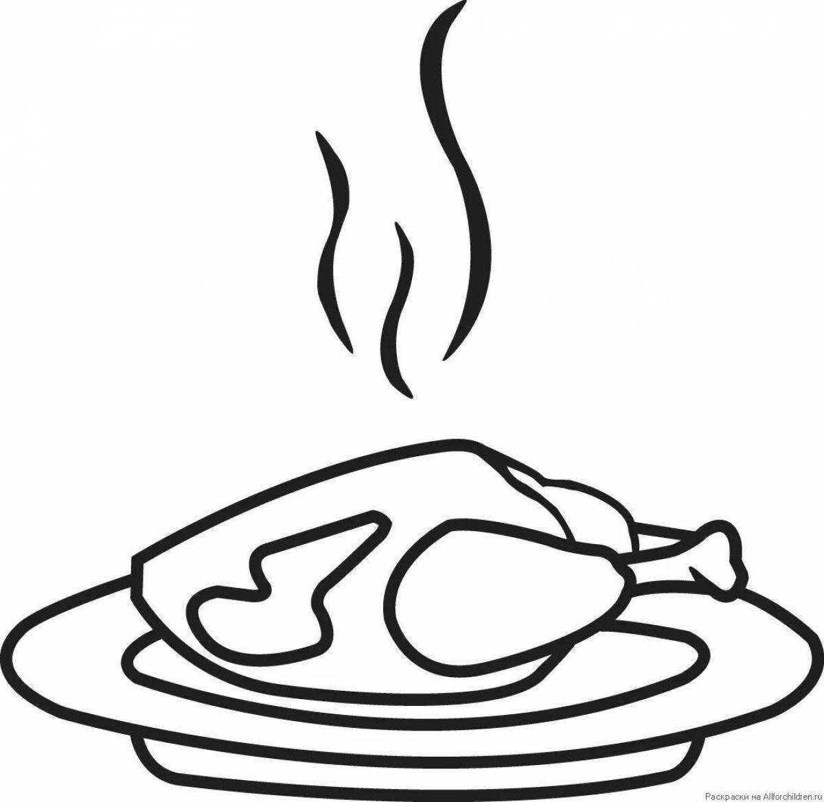 Яркая тарелка с пищевой раскраской