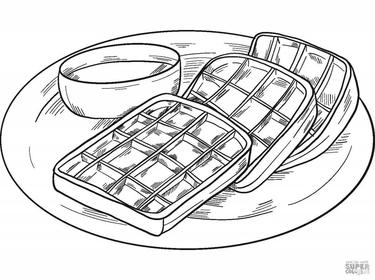 Яркая тарелка с едой раскраска