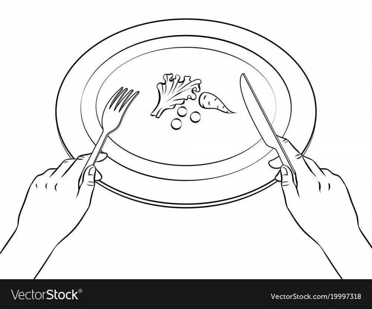 Замысловатая тарелка с пищевыми раскрасками
