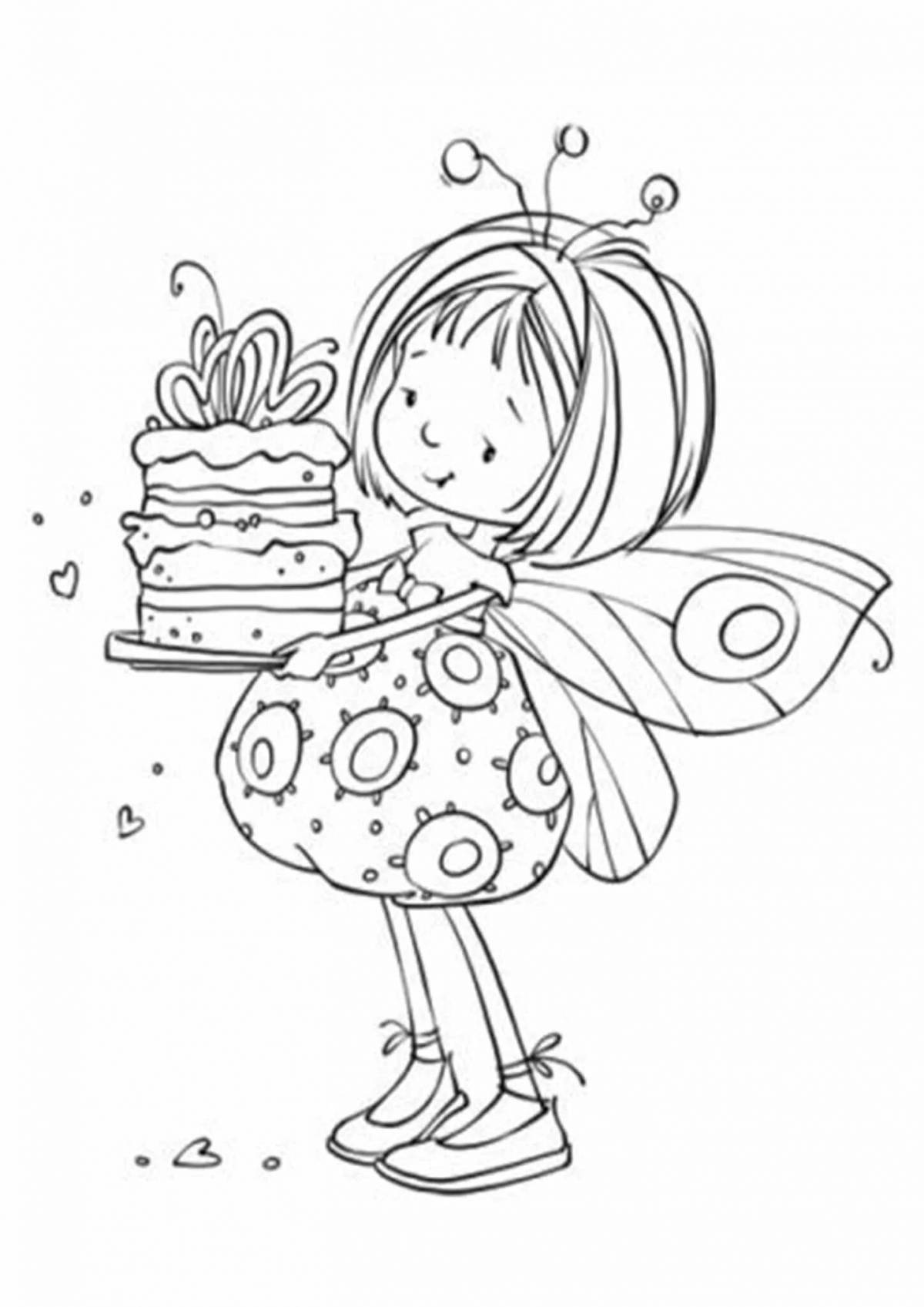 Cute fairy coloring pages for girls