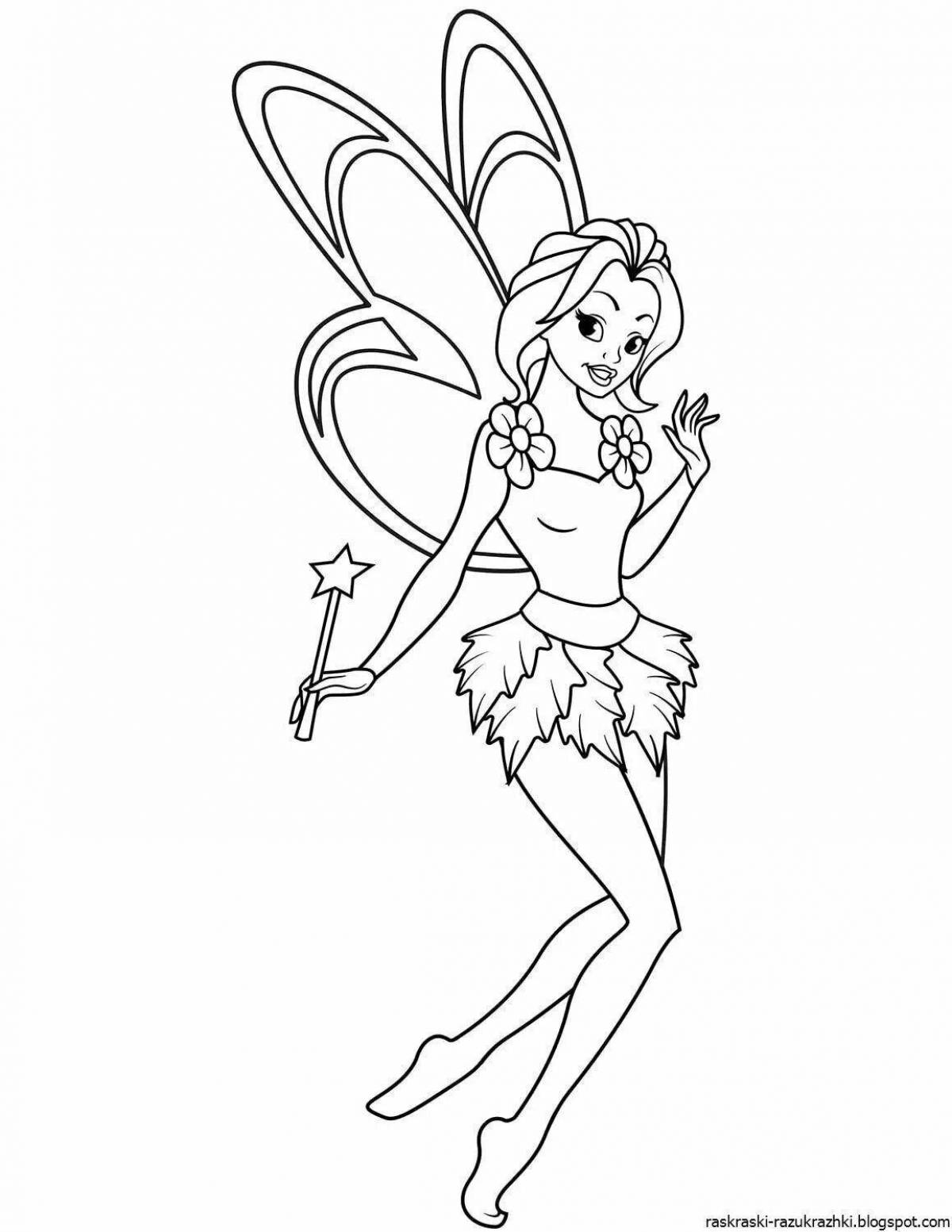 Fine fairy coloring pages for girls