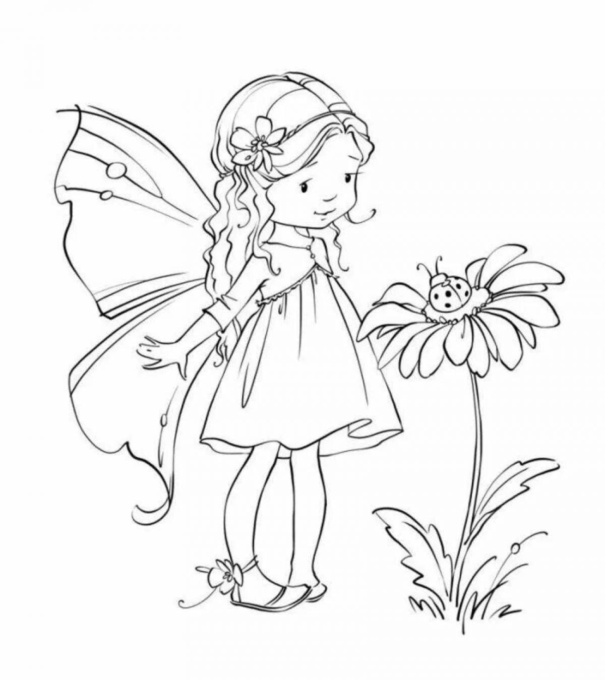 Fairy coloring pages for girls