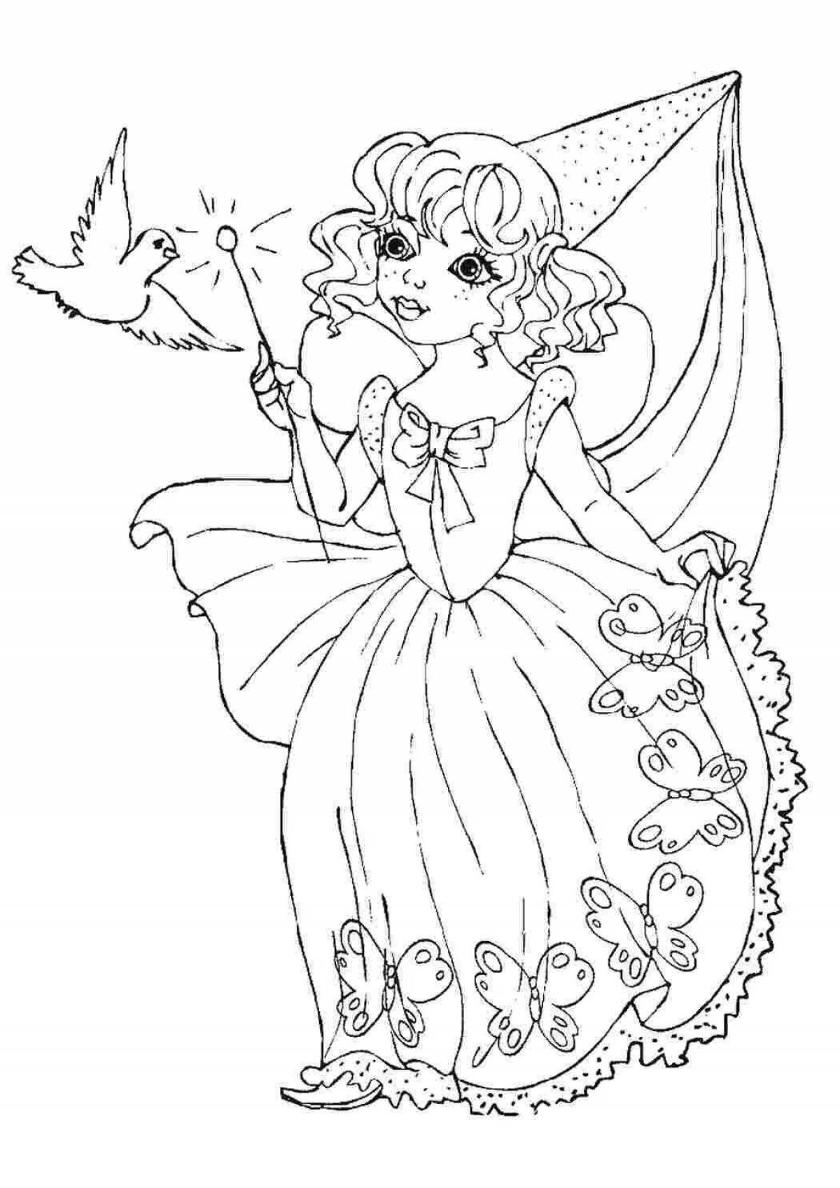 Fancy fairy coloring pages for girls