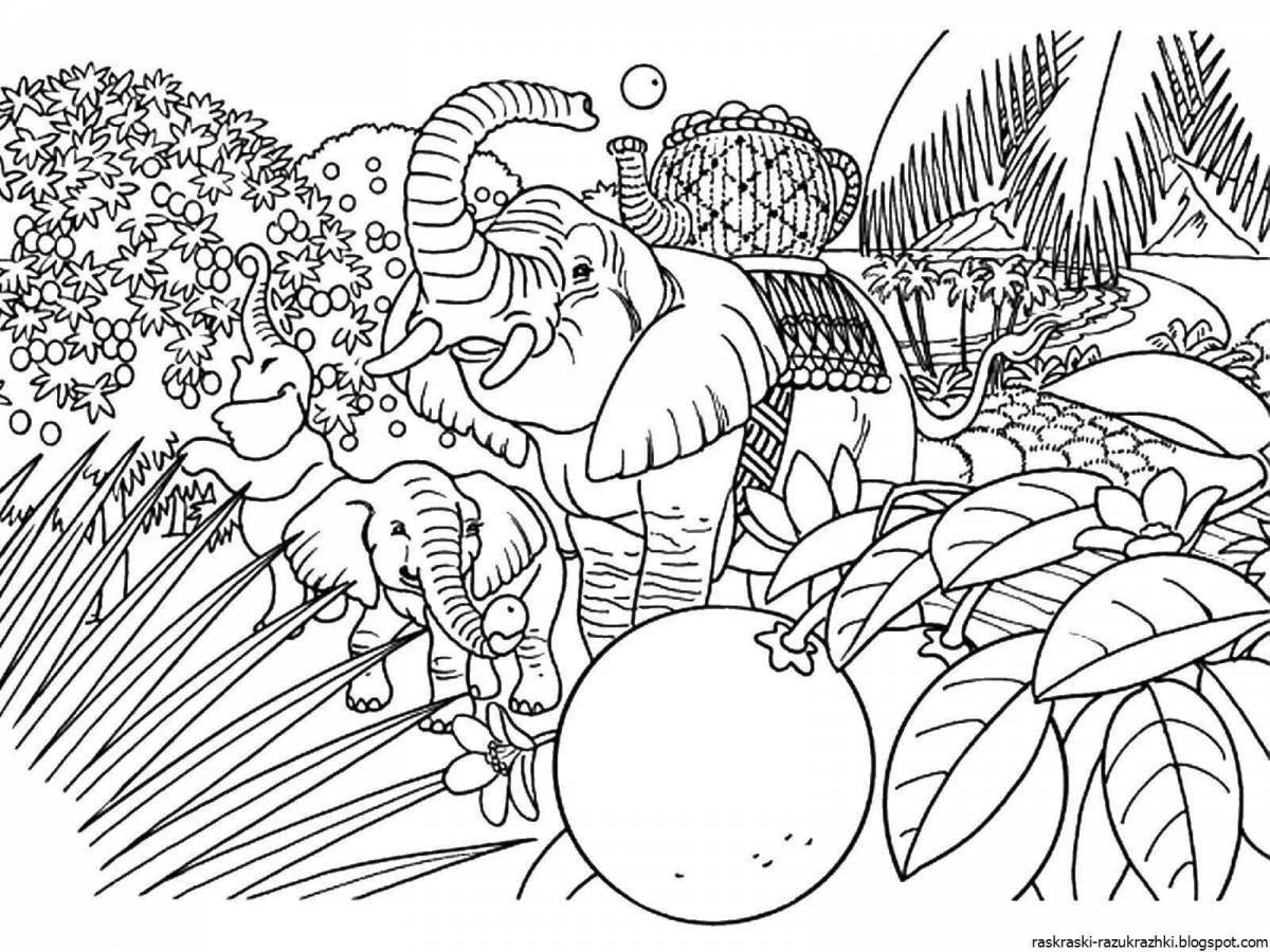 Amazing coloring pages animals of warm countries