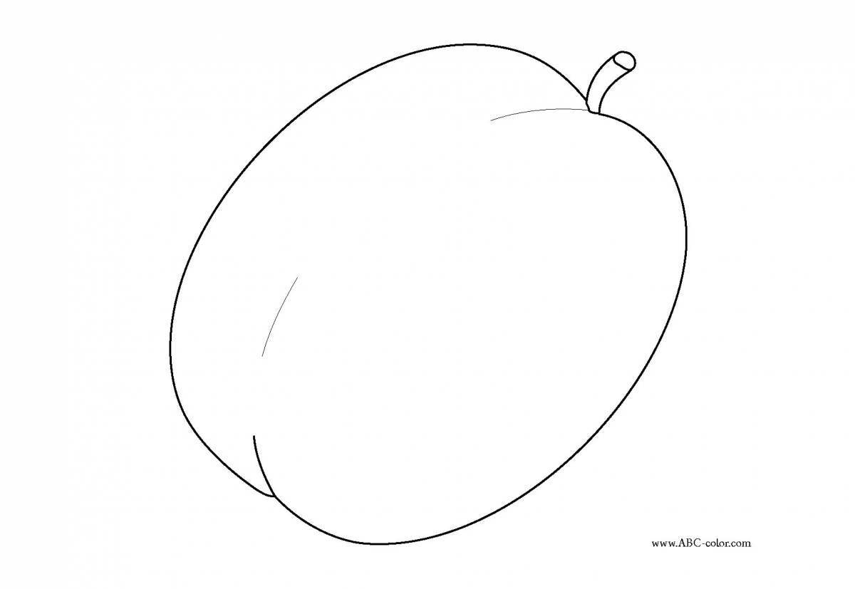 Playful apricot coloring page for kids