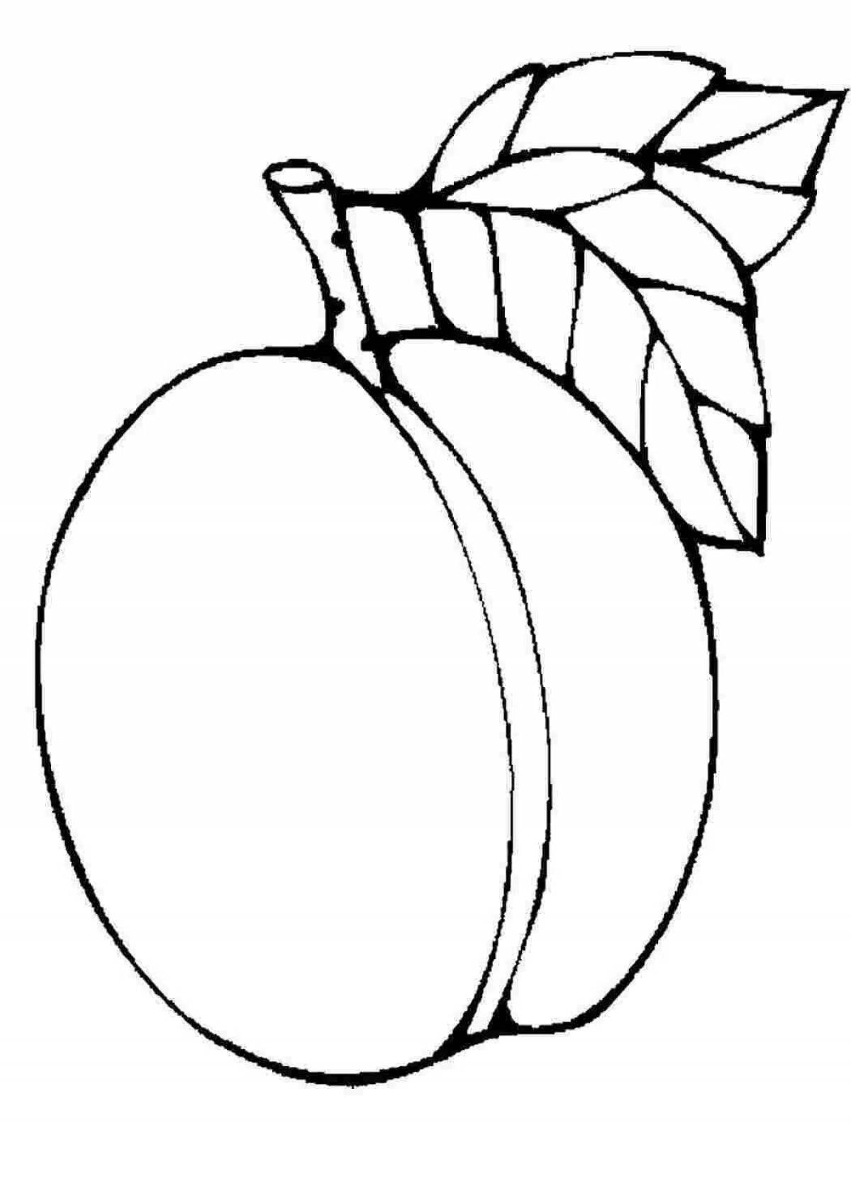 Cute apricot coloring book for kids