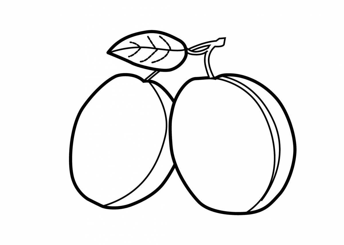Fun apricot coloring book for kids