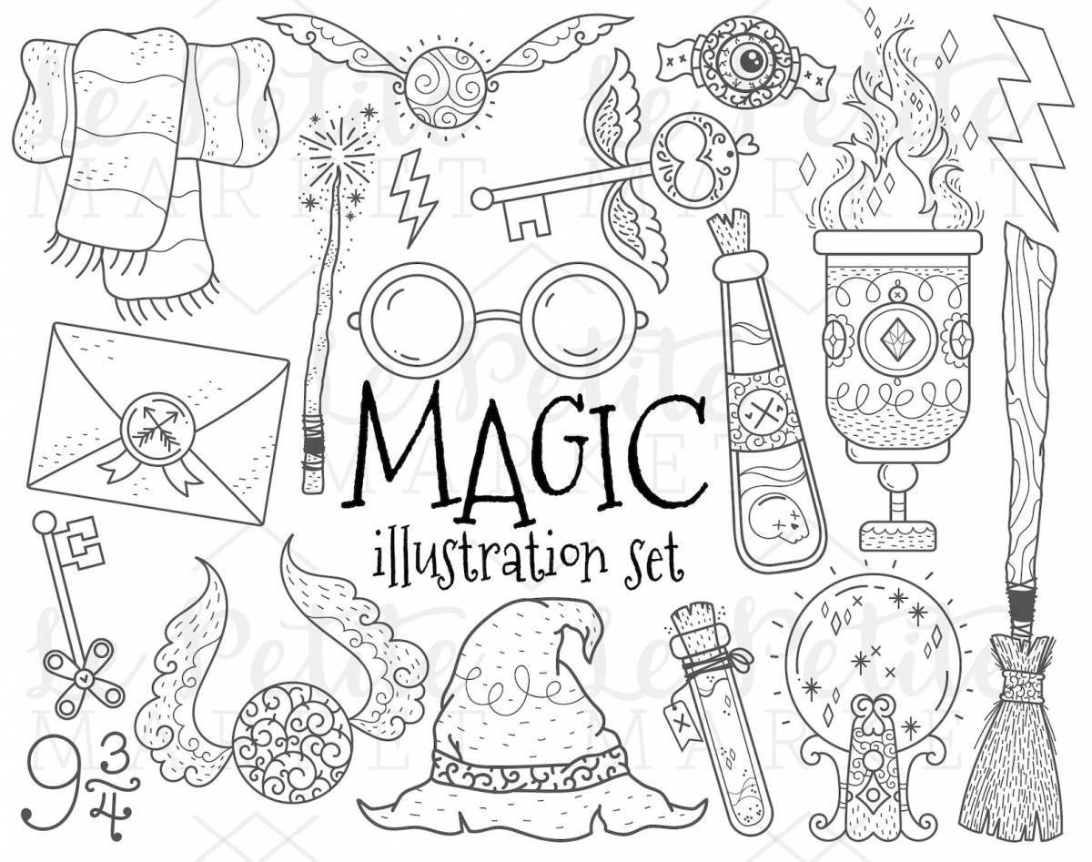 Fun coloring pages with harry potter stickers