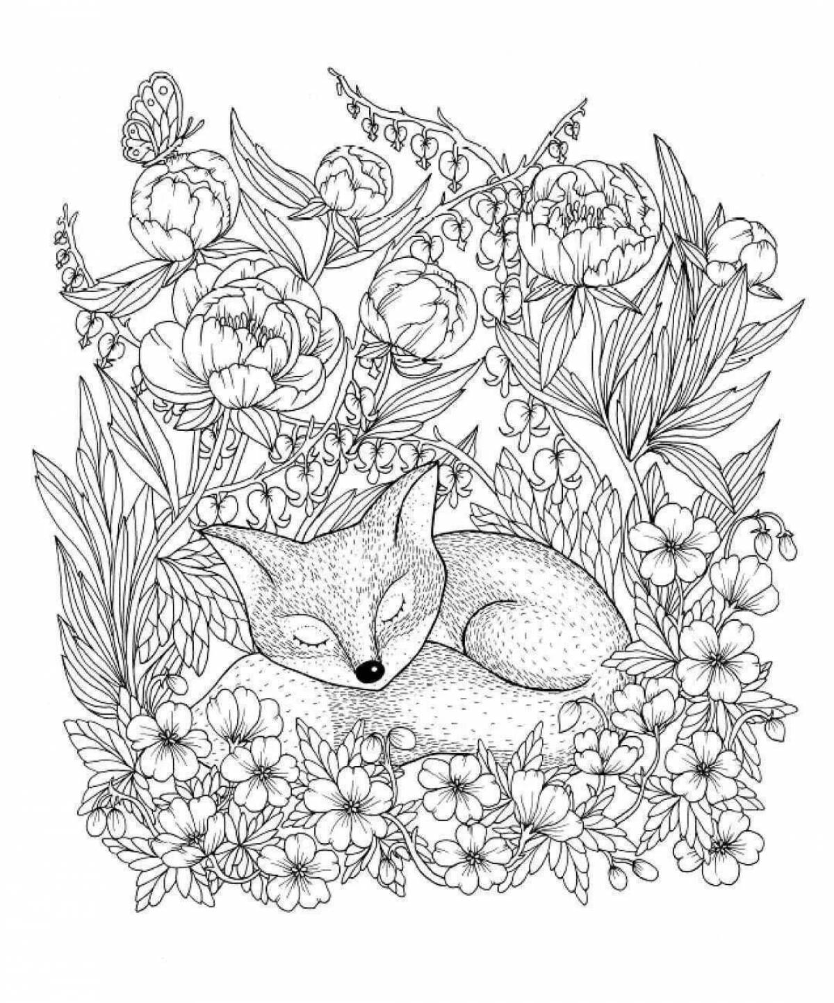 Majestic fox coloring book for adults