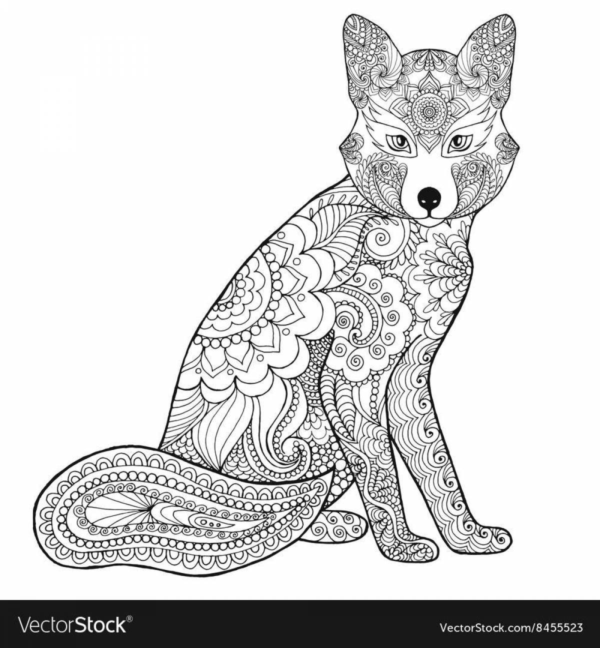 Adorable fox coloring book for adults