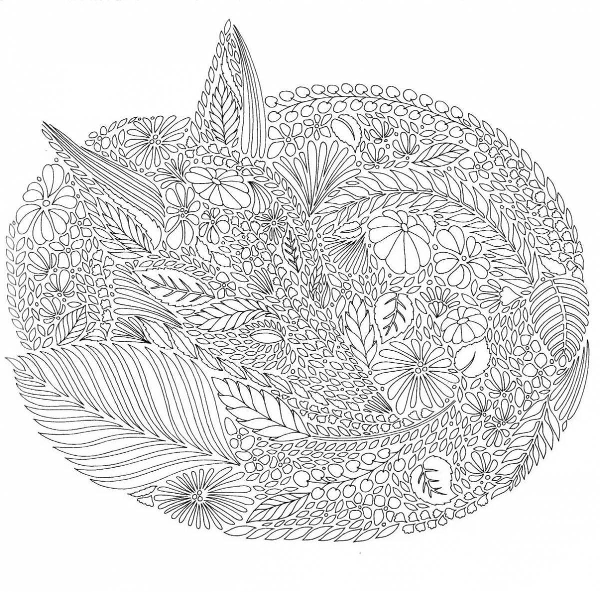 Delightful fox coloring book for adults