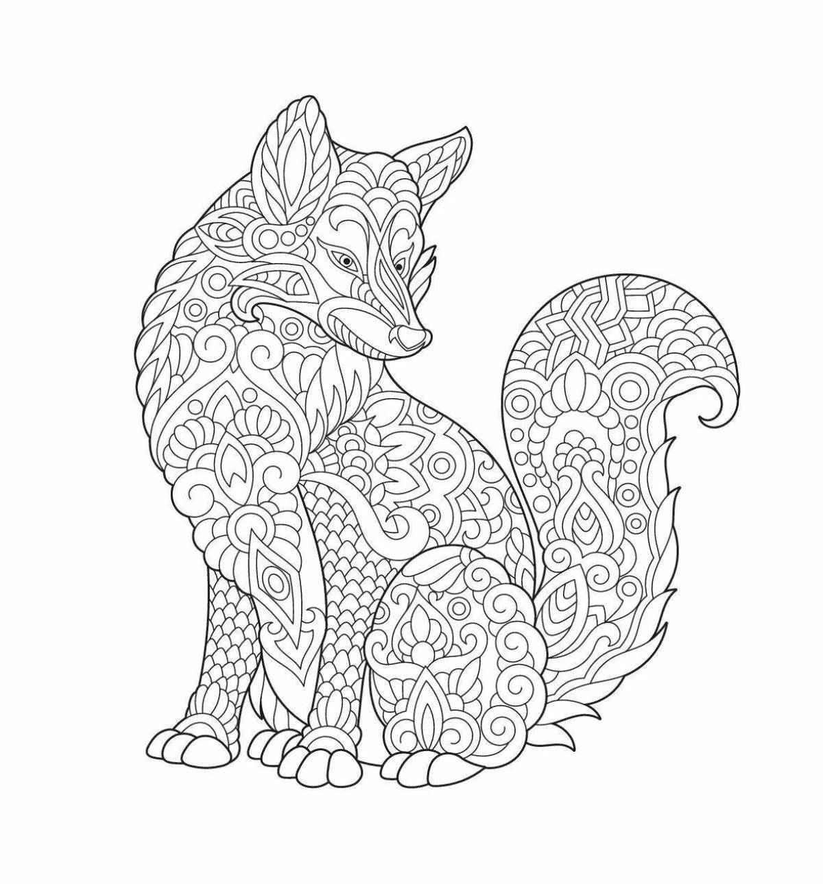 Adorable fox coloring book for adults