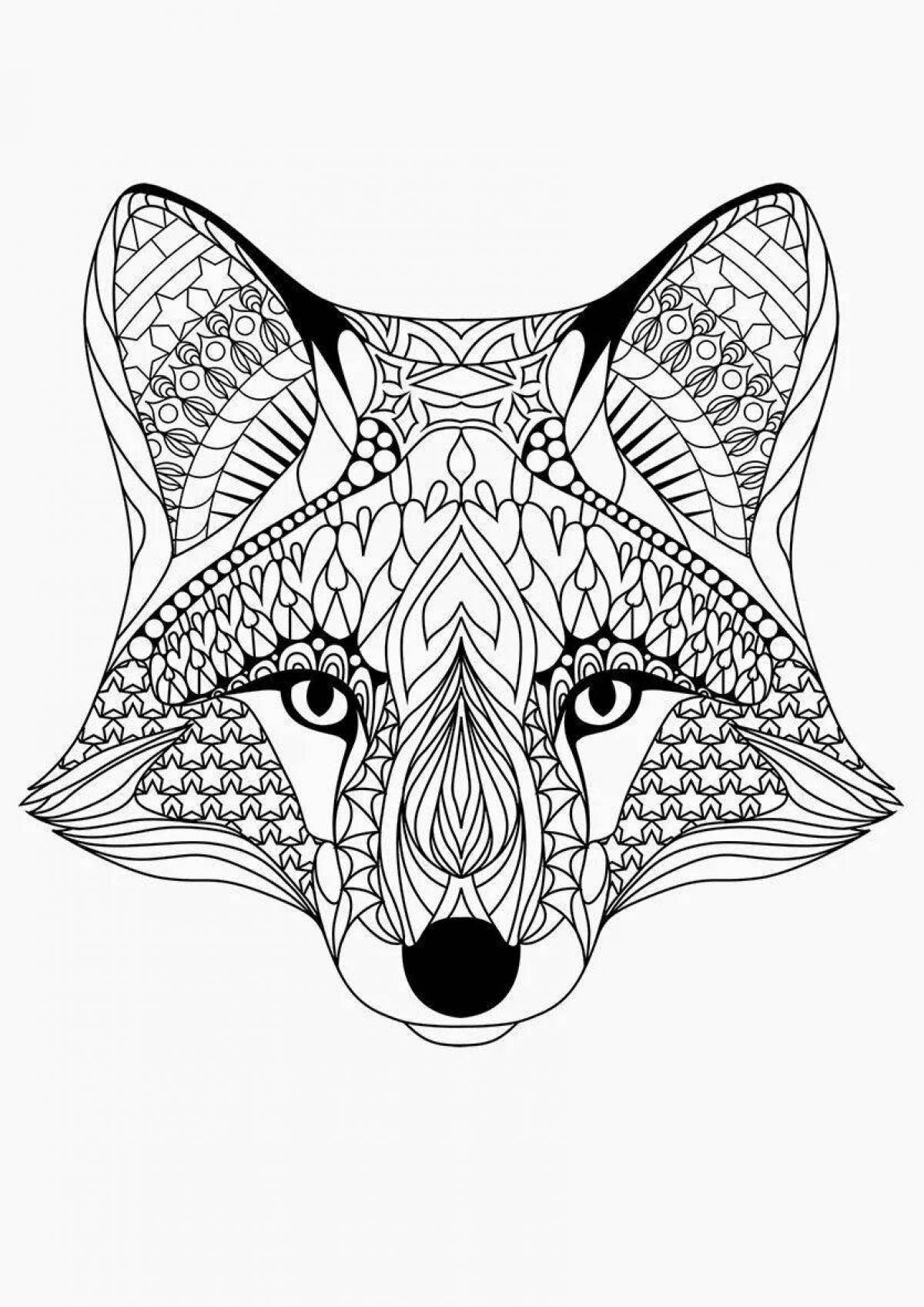Funny fox coloring book for adults