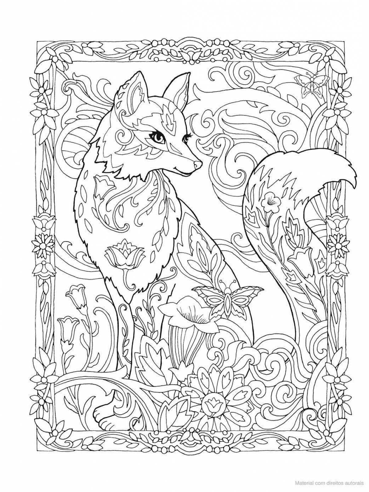 A fun fox coloring book for adults