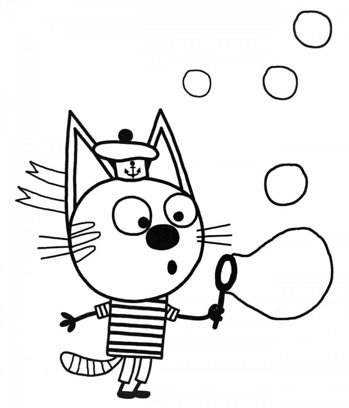 Анимированная раскраска «три кота»