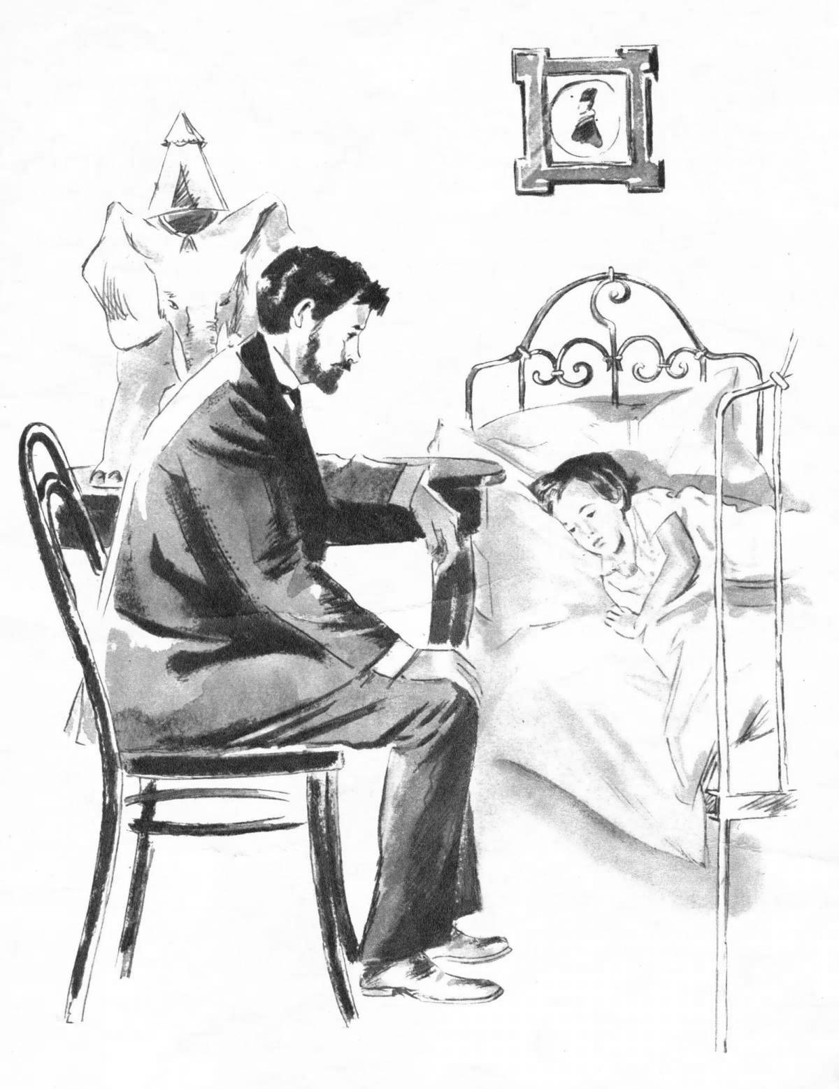 Coloring book charming doctor kuprin