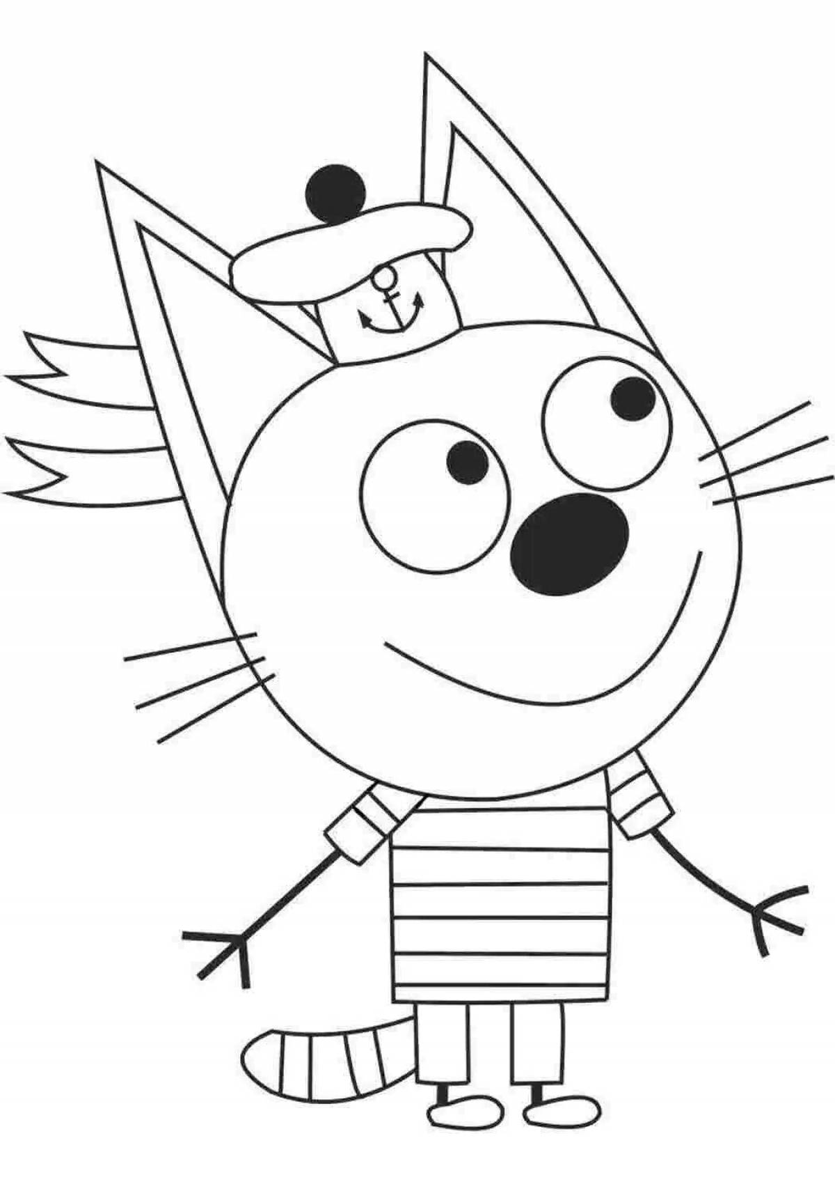 Lovely fuck three cats coloring page