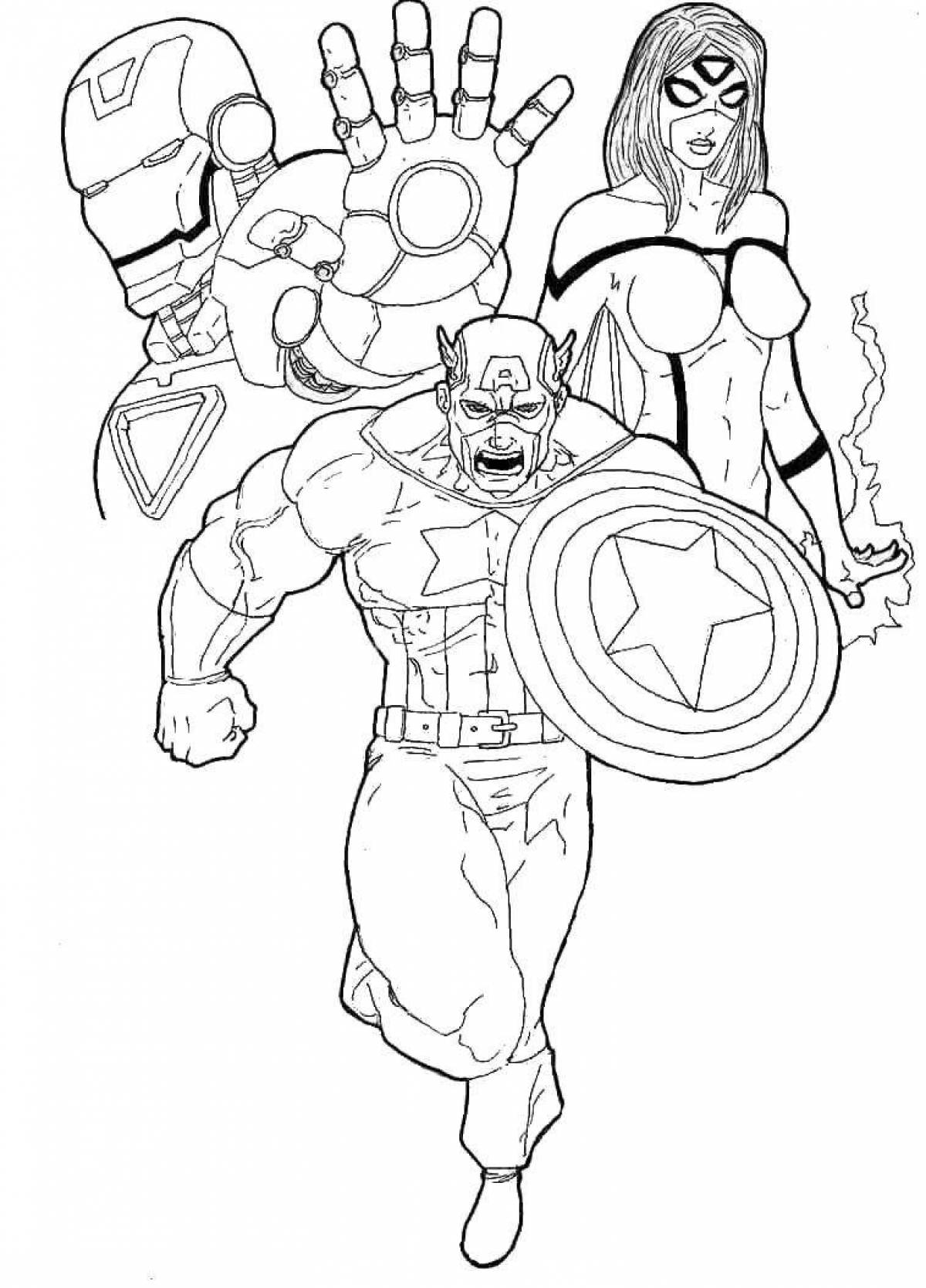 Coloring page zombie captain america