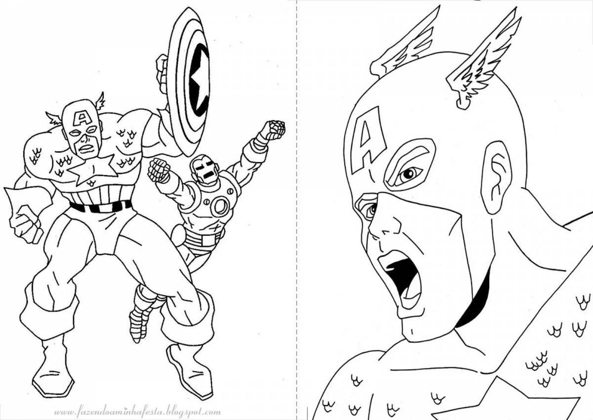 Amazing captain america zombie coloring page