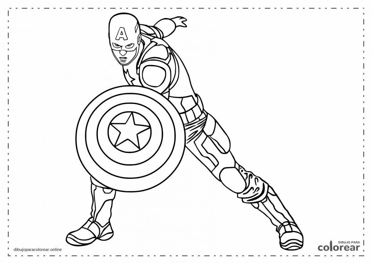 Captain America's amazing zombie coloring page