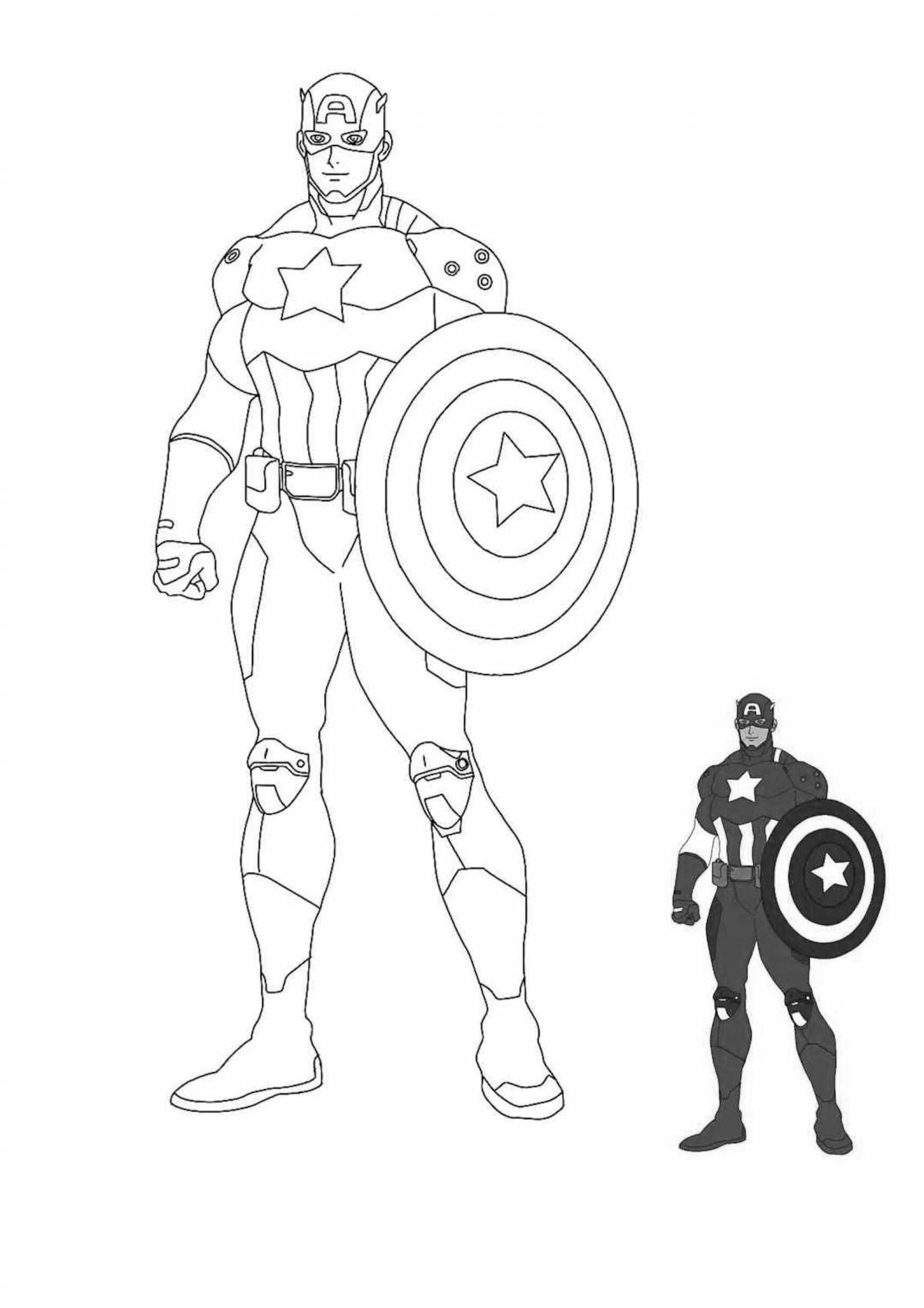 Captain America Zombie Charming Coloring Page