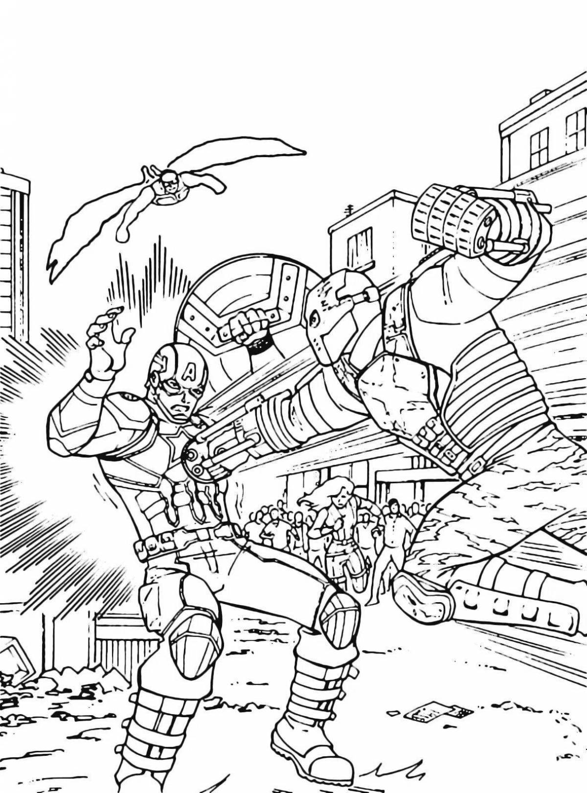 Captain America zombie coloring book