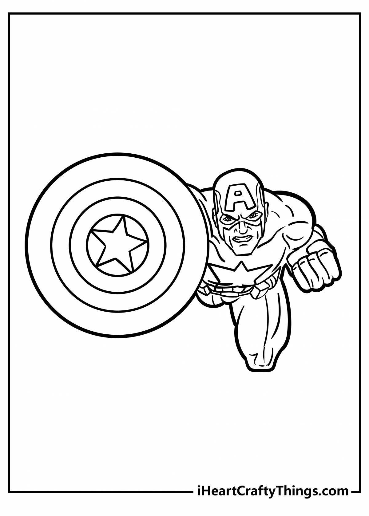 Captain America Outstanding Zombie Coloring Page
