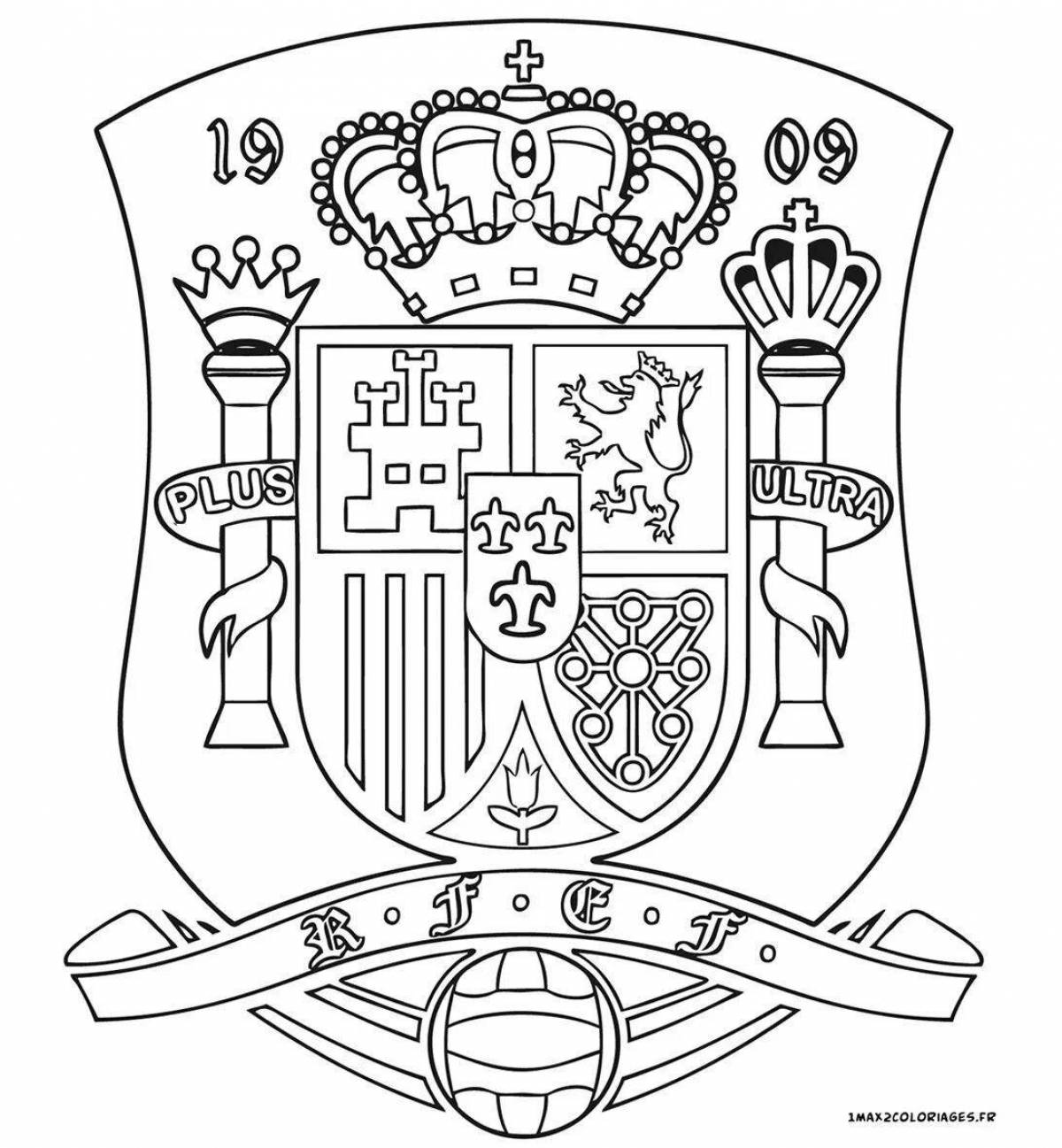 Majestic coloring pages with coats of arms of the countries of the world