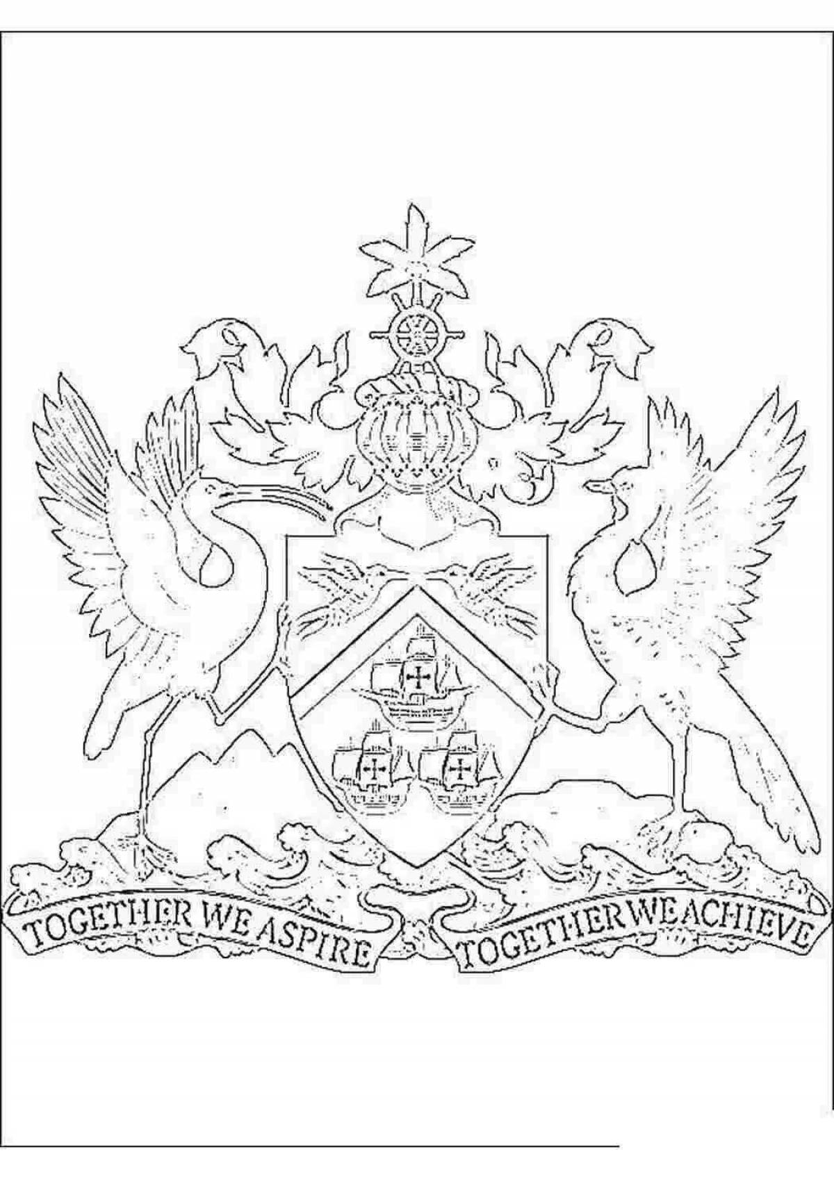 Amazing coloring pages with the coats of arms of the countries of the world