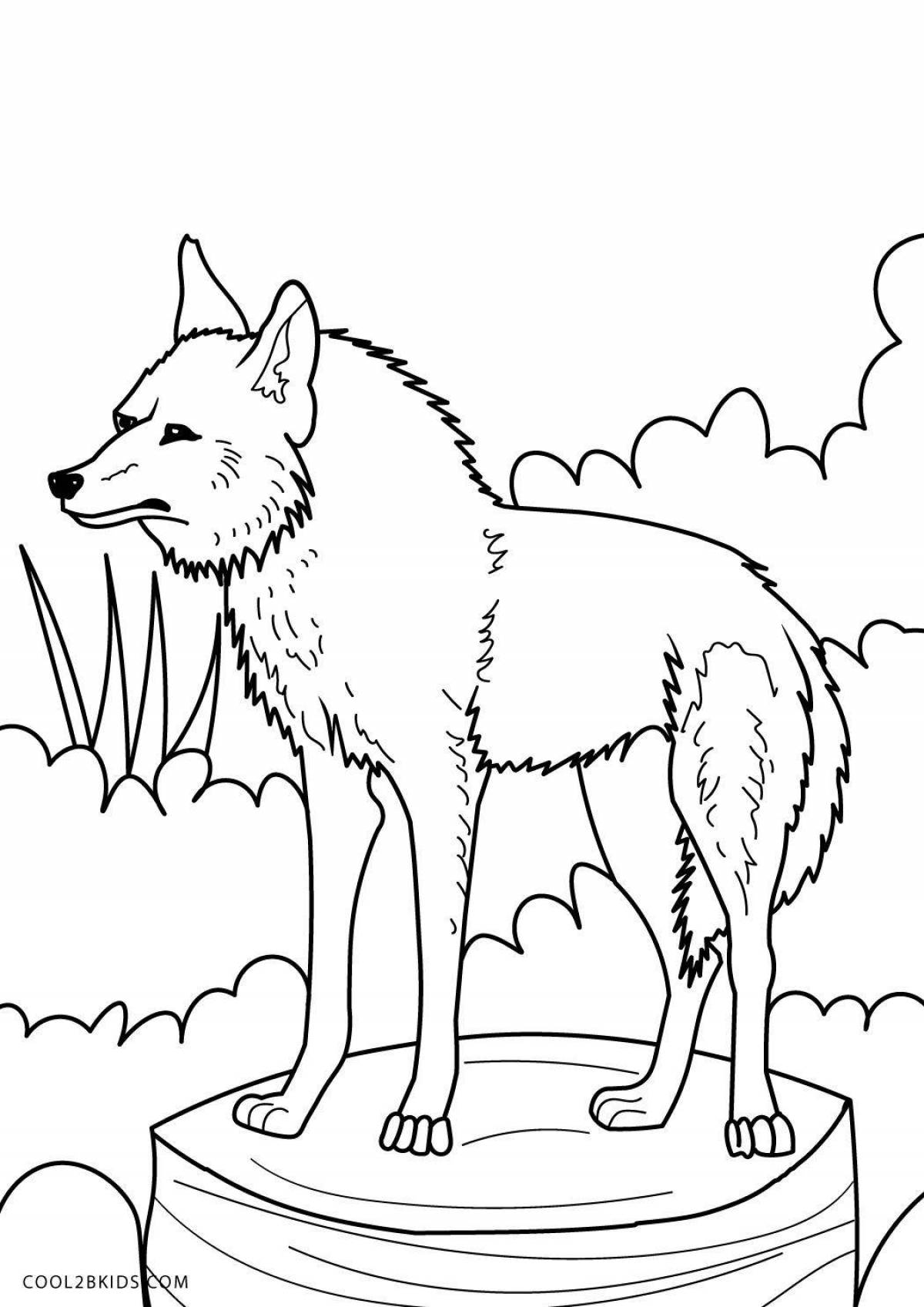 Noble wolf coloring page