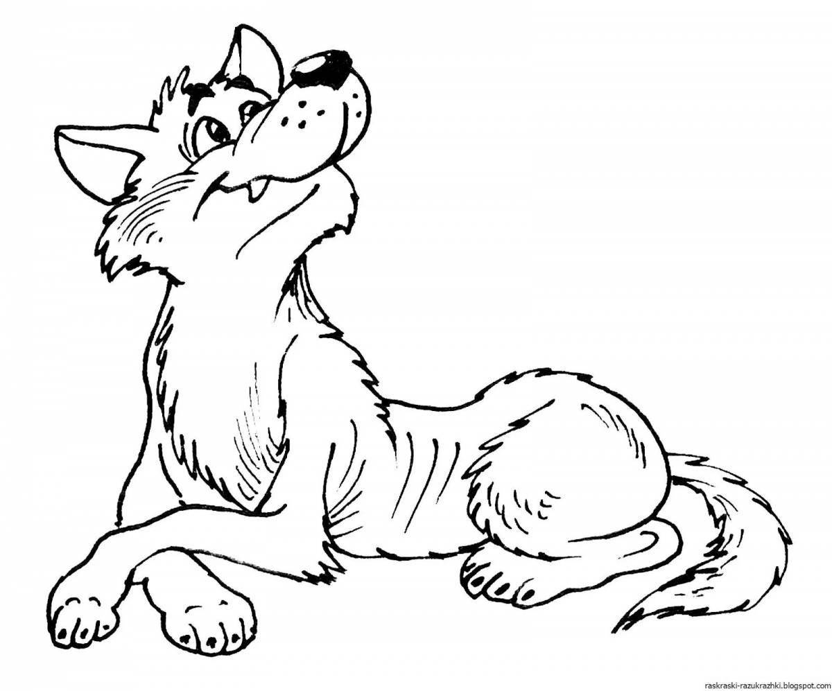 Courageous wolf coloring page