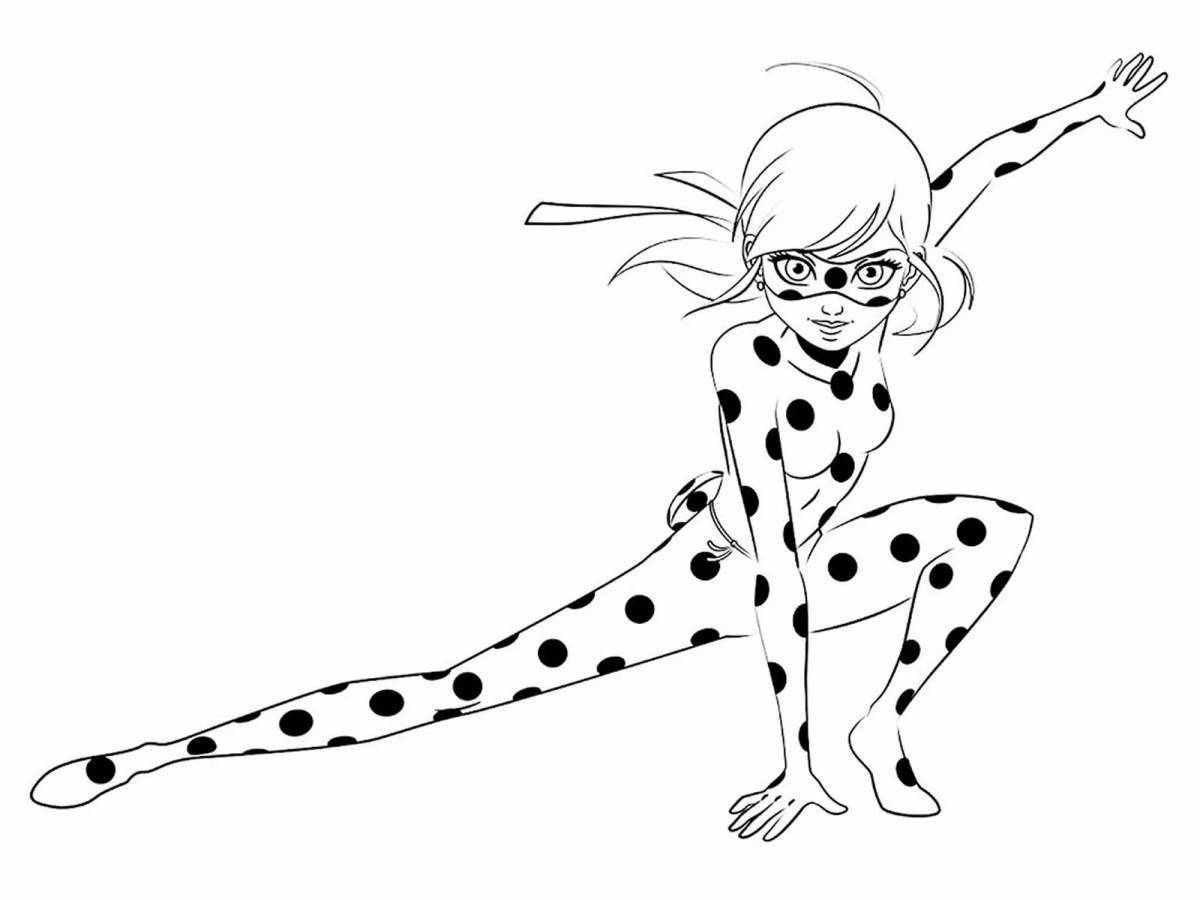 Coloring page elegant ladybug