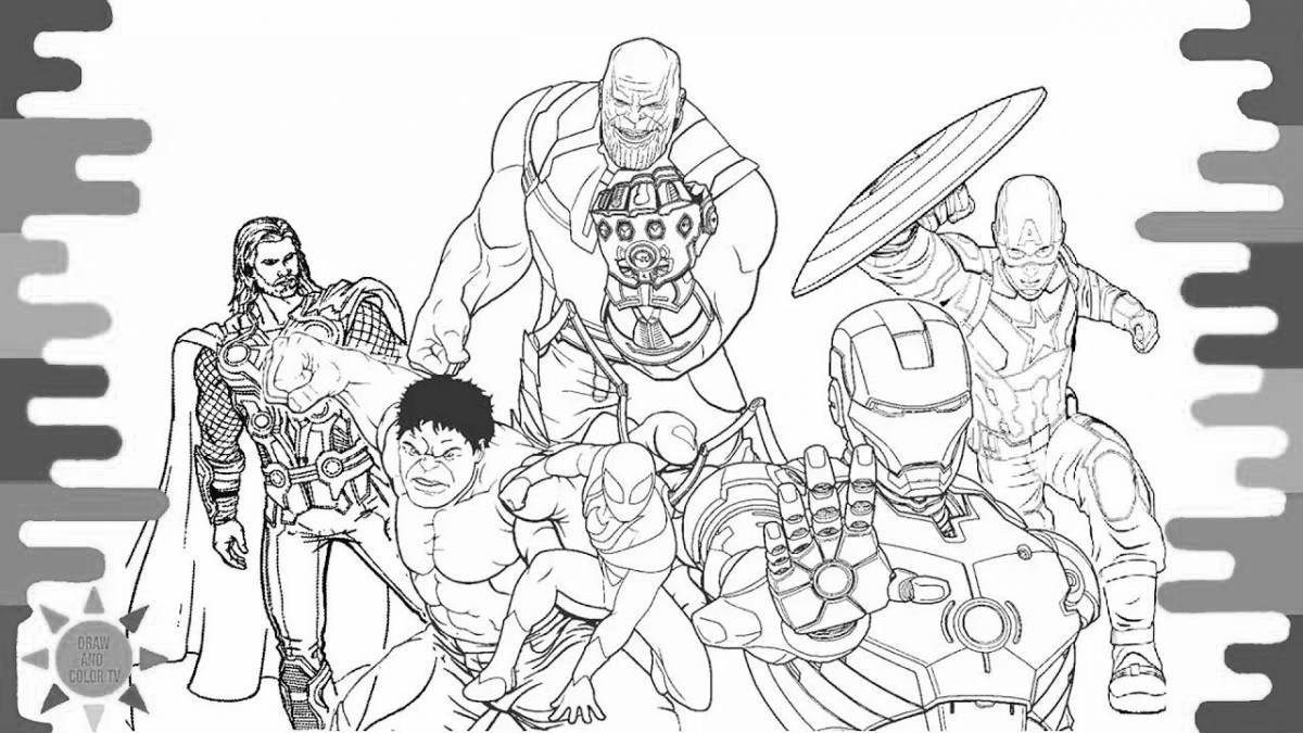 Attractive hulk and thor coloring book