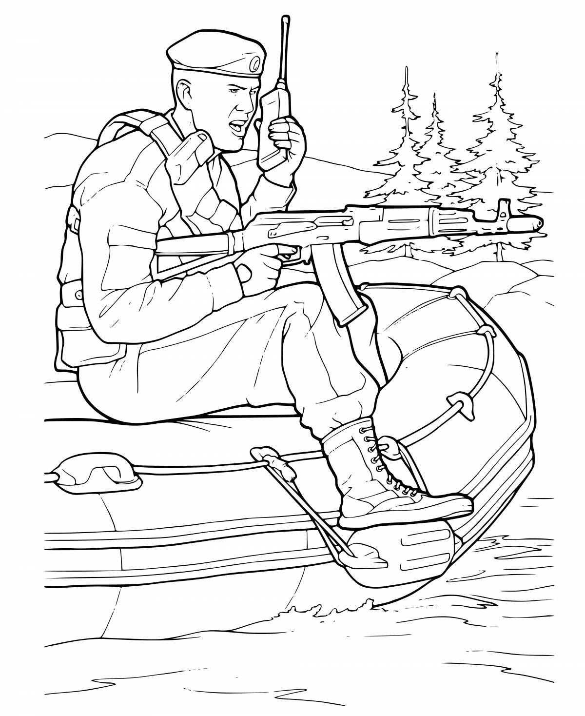 Invigorating infantry coloring book for beginners