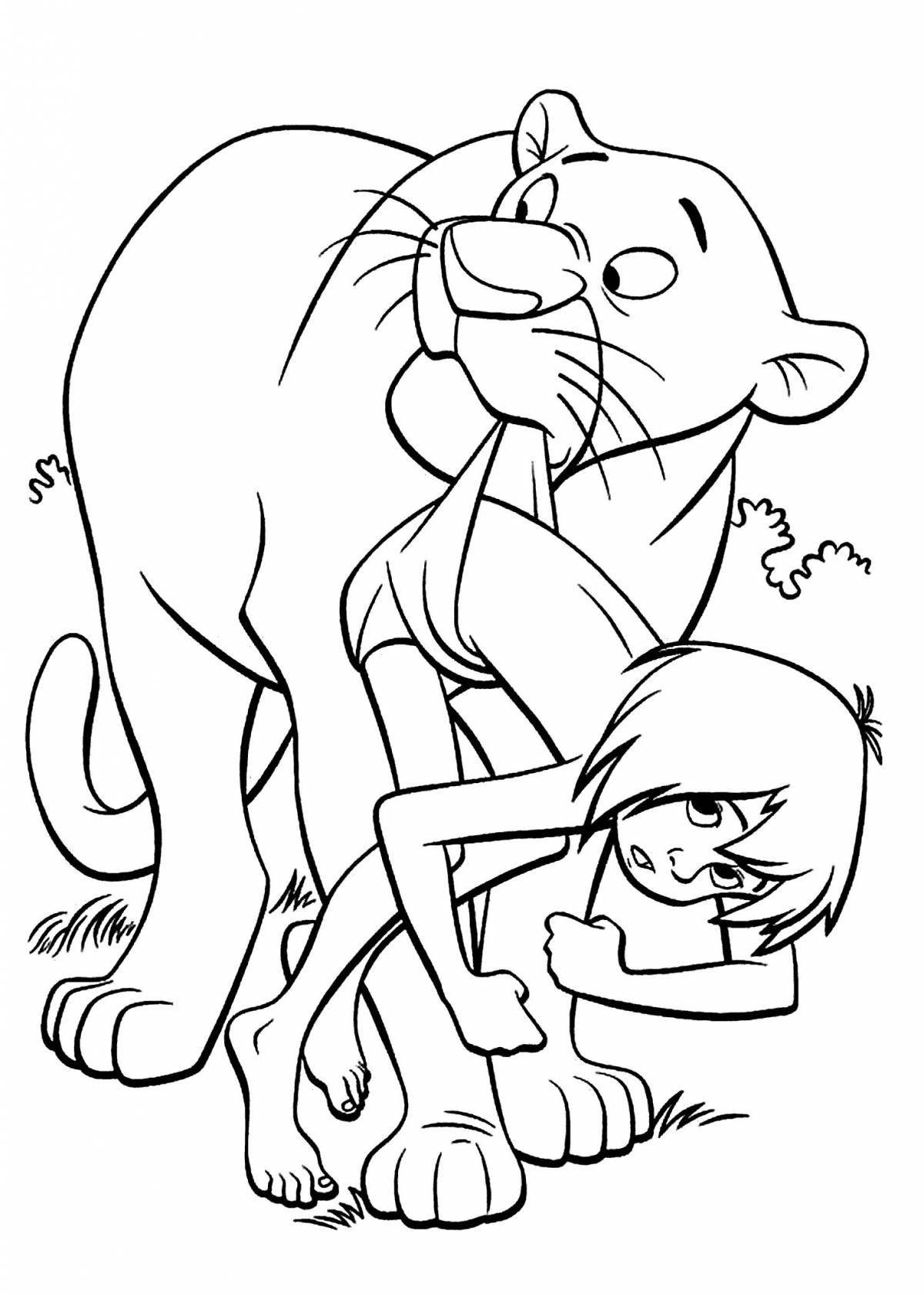 Mowgli humorous coloring book