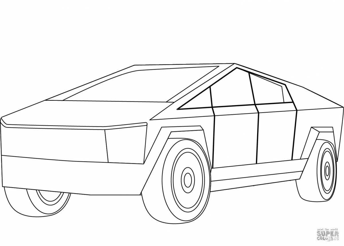 Glowing Tesla Coloring Page for Boys