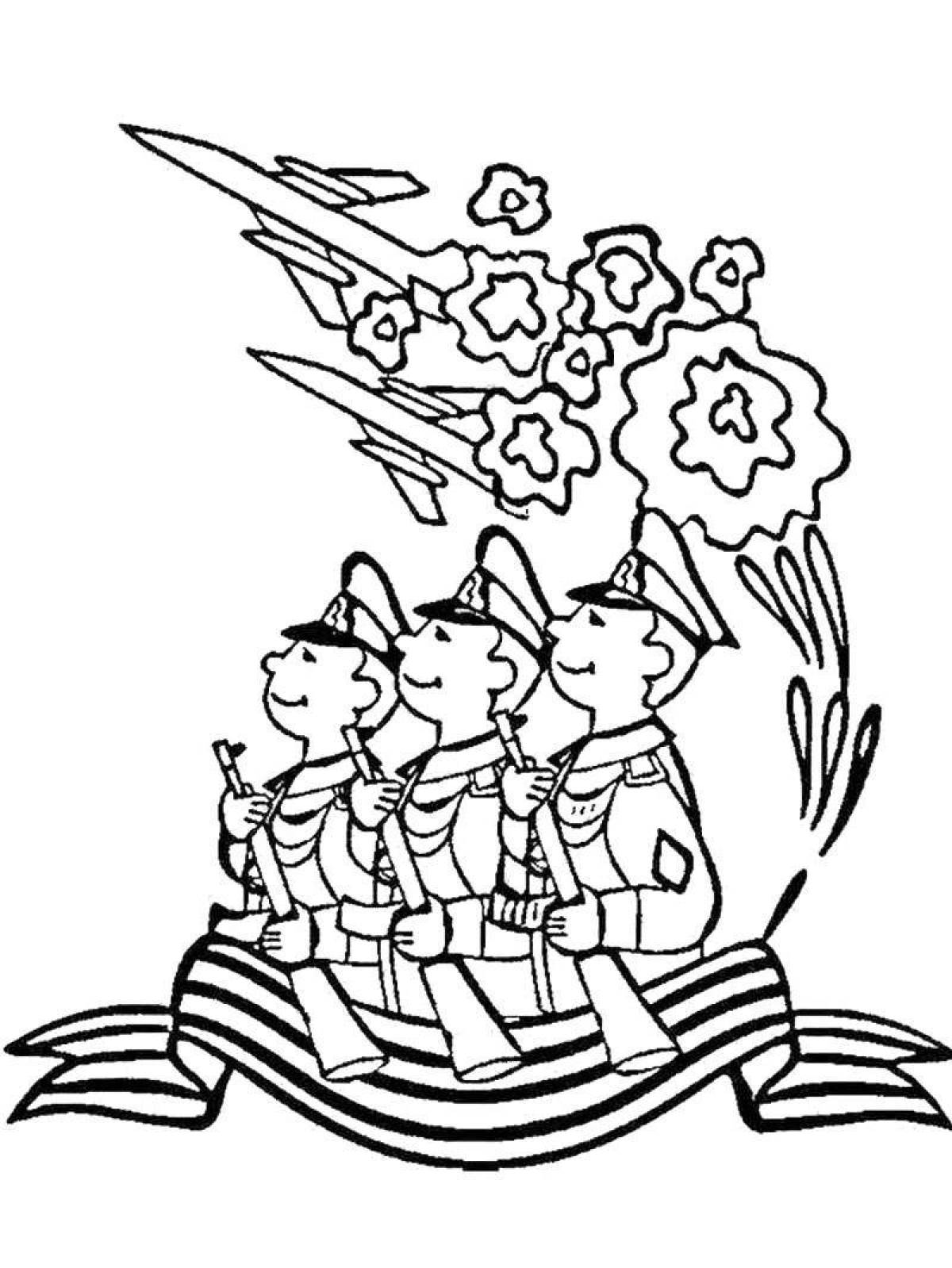 Coloring book venerable glory to the defenders of the fatherland